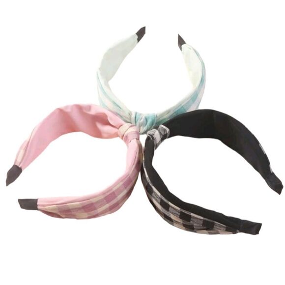Multicolor Plaid Headbands-3 - Picture 4 of 4